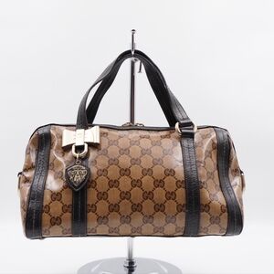 CF25 💟 GUCCI Crystal Monogram Duchessa Boston Bag